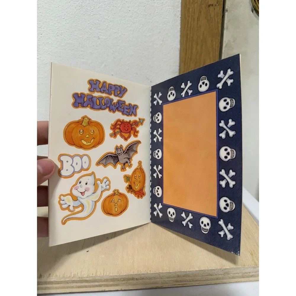 Vintage Halloween Postcard Book With Stickers
